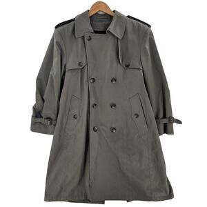 Arnie II Men’s Trench Coat Khaki Double Breasted Belted Removable Liner 40S